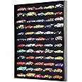 60 Hot Wheels Hotwheels Matchbox 1/64 Scale Diecast Model Cars Display Case - NO Door (Black Wood Finish)