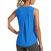 MAGCOMSEN Workout Tank Tops for Women Sleeveless Loose Fit Tops Summer Moisture Wicking Shirts for Athletic Running Gym