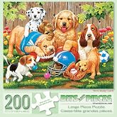 Bits and Pieces Jigsaw Puzzles for Adults 200 Pieces - We're Ready Coach | 15" x 19" Jigsaw Puzzle 200 Pieces - Animal Sports Puzzles - Extra Large Piece Puzzles for Seniors - Letters on Backs