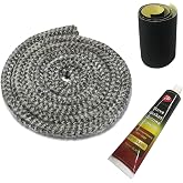 Wood Stove Gasket, 1/2", Grey Color, Fiberglass Gasket, 72" Length | Woodstove Door Gasket Kit, High Temperature Resistant Gasket Rope Replacement for Stove or Fireplace Doors