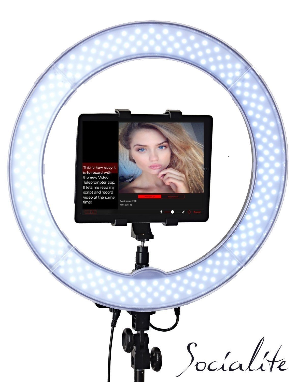 SOCIALITE 18" LED Video Photo Ring Light Kit fit Tablets Smartphone