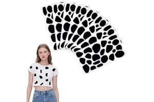 cnomg 6 Sheets Dalmatian Felt Spots Black Adhesive Felt Spotty Dog Stickers Dalmatian Spots for Clothes Irregular Shape Dots 
