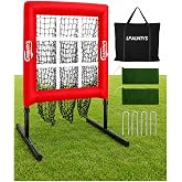LPALNTYS 9 Hole Pitching Net with Strike Zone,Improve Baseball Softball Accuracy Training, Adjust Height to 45 Inches, Portable Set up, Indoor Outdoor Practice for Beginner and Professional