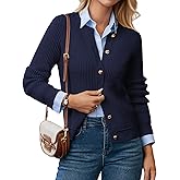 GRACE KARIN Knit Cardigan Sweaters for Women Long Sleeve Ribbed Button Up Sweater 2026 Spring Casual Jacket