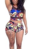 PiePieBuy Womens Plus Size African Print Inspired Two Piece Bikini Bathing Suit from S-4XL