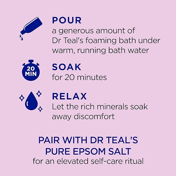 DR TEAL’S FOAMING BATH WITH PURE EPSOM SALT, BLACK ELDERBERRY WITH VITAMIN D, 34 FL OZ (PACK OF 2)