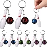 Homoyoyo 10PCS Bowling Pin Keychains Sport Mini Bowling Pin Keyrings for Backpack Purse Bag Charms DIY Craft Sports Party Favors