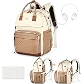 Tonyeee Diaper Bag Backpack - Extra Large Diaper Bag for 2 Kids Twin, Travel Baby Bags for Mom Dad 25-37L Expandable with Changing Pad Earphone Hole, Apricot Beige