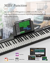 FingerBallet Portable Piano Keyboard, Semi-Weighted