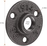 CopperTwist 10 Pack 1/2 Inch Cast Iron Floor Flange Black Pipe Fittings DIY view 4