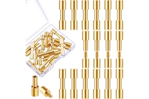 MOXWEYENI 20 Sets Brass Bracket Bolt Fasteners Tool Head Diameter 6 mm Tactical Lock Rivets EDC Knife Handle Pins Hardware Screws Knife Making Supplies Blind Rivets(Gold)