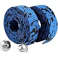 Liusin Bike Handlebar Tape Bandage, Soft Bicycle Bar Tape Handle Wrap with 2 Bar Plugs for Touring Cycling and Road Racing 2PCS Per Set (Blue+Black)
