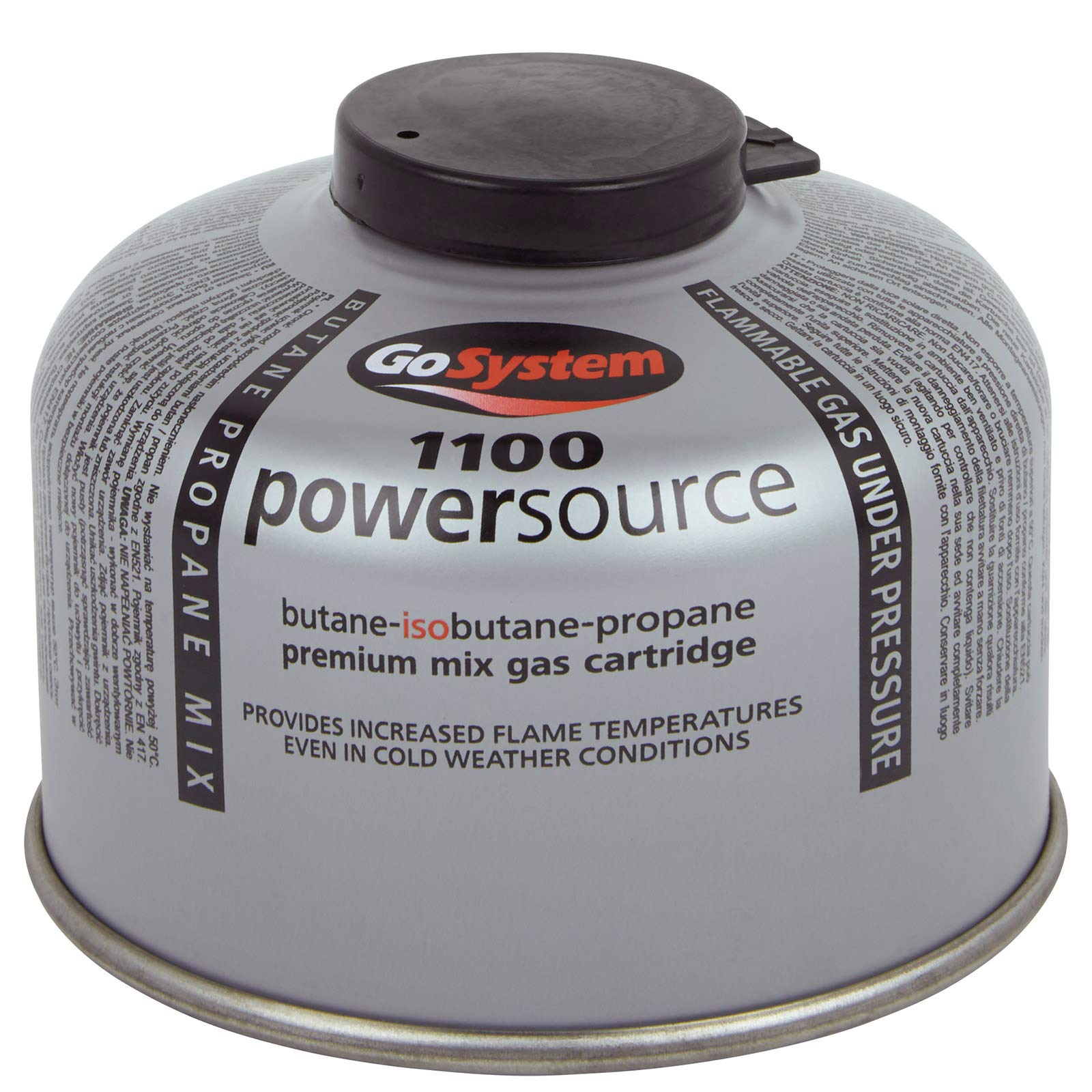 GoSystem Butane Propane Threaded Mix Gas Cartridge - Silver, 100 g