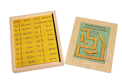 Rechendomino I 40 Teile ,16 x 20 x 3 cm NEU Rechenspiel Mathe lernen Denkspiel
