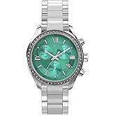 Timex Women's Chronograph 38mm Watch - Silver-Tone Bracelet Blue Dial Silver-Tone Case