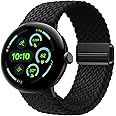 Zeeflufun Band for Google Pixel Watch 3 45mm - Upgrade Clasp Stretchy Braided Bands for Pixel Watch 3 45mm 2024 Elastic Replacement Woven Straps, Men Women, No Gap, Breathable