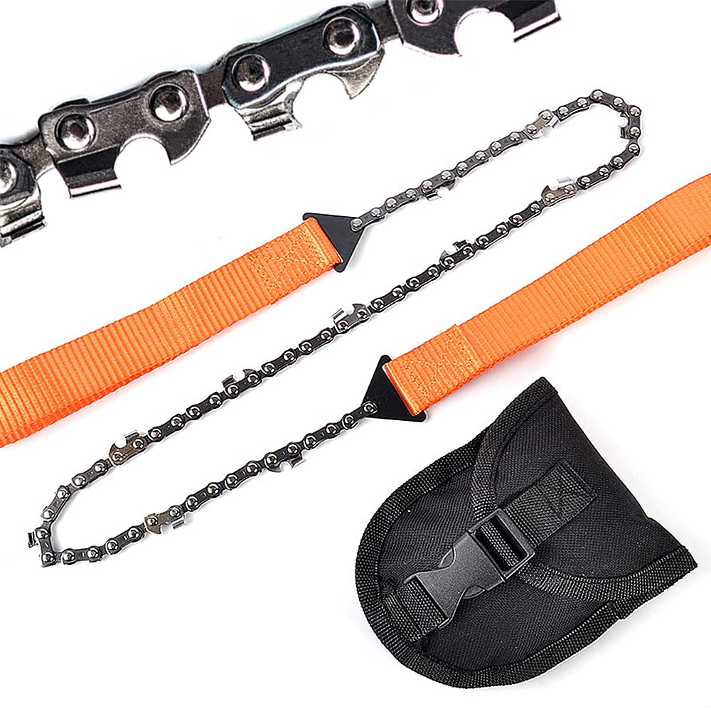Pocket Hand Chainsaw,Portable Pocket Chainsaw for Camping, Outdoor Survival,Wood Cutting,24 Inch Steel Blade Wire Saw with 11 Teeth