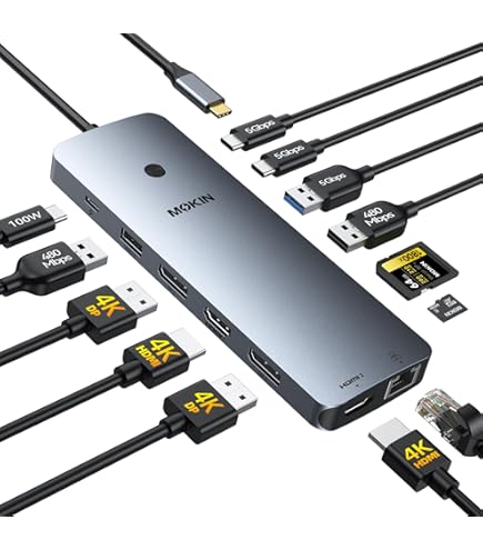Amazon.com: USB C Docking Station Dual HDMI, MOKiN Docking Station