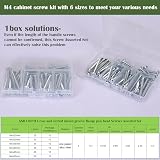 AMLOOPH M4 60-Pack Cabinet Screw Assortment 25-50mm Zinc Plated view 4