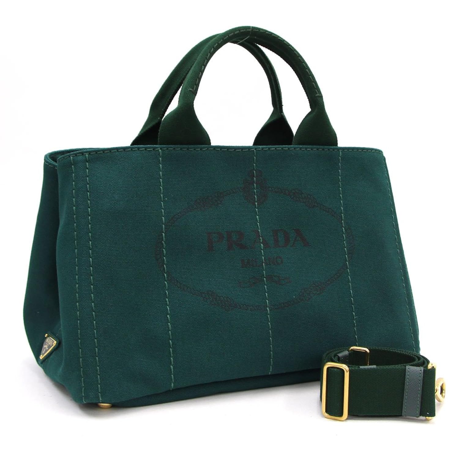 値引きする 中古 Prada プラダ 2wayハンドバッグ カナパ B1877g グリーン キャンバス ショルダーストラップ付き 緑 トートバッグ ロゴ Prada ブランドバッグ ブランドバック ブランド バッグ バック ハンドバッグ トートバック トート 2way ショルダーバッグ