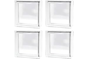 BOLDWAY 4 Pack-7.48"x7.48"x3.54" High Fully Transparency Square Hollow Glass Brick - Used in Building Fields Such as Restaurant partitions,bathrooms,as Well as for DIY Lighting fixtures etc