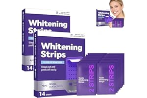 Bandes Blanchissantes pour Dents Violette, 14PCS, Élimination des Taches, Sécurité pour l'Émail, Confortable, Usage Quotidien