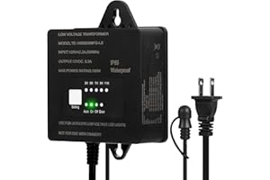 PAKTONVO 100W Low Voltage Landscape Transformer,Waterproof Low Voltage Transformer with Timer and Photocell Sensor,120V AC to 12V DC Landscape Lighting Transformer for Outdoor LED Spotlight Path Light