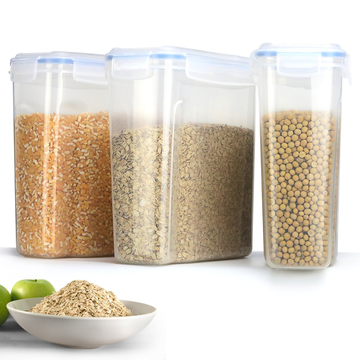 Duramont Cereal Dry Food Storage Container set of 3 (16.9 Cup 135.2oz