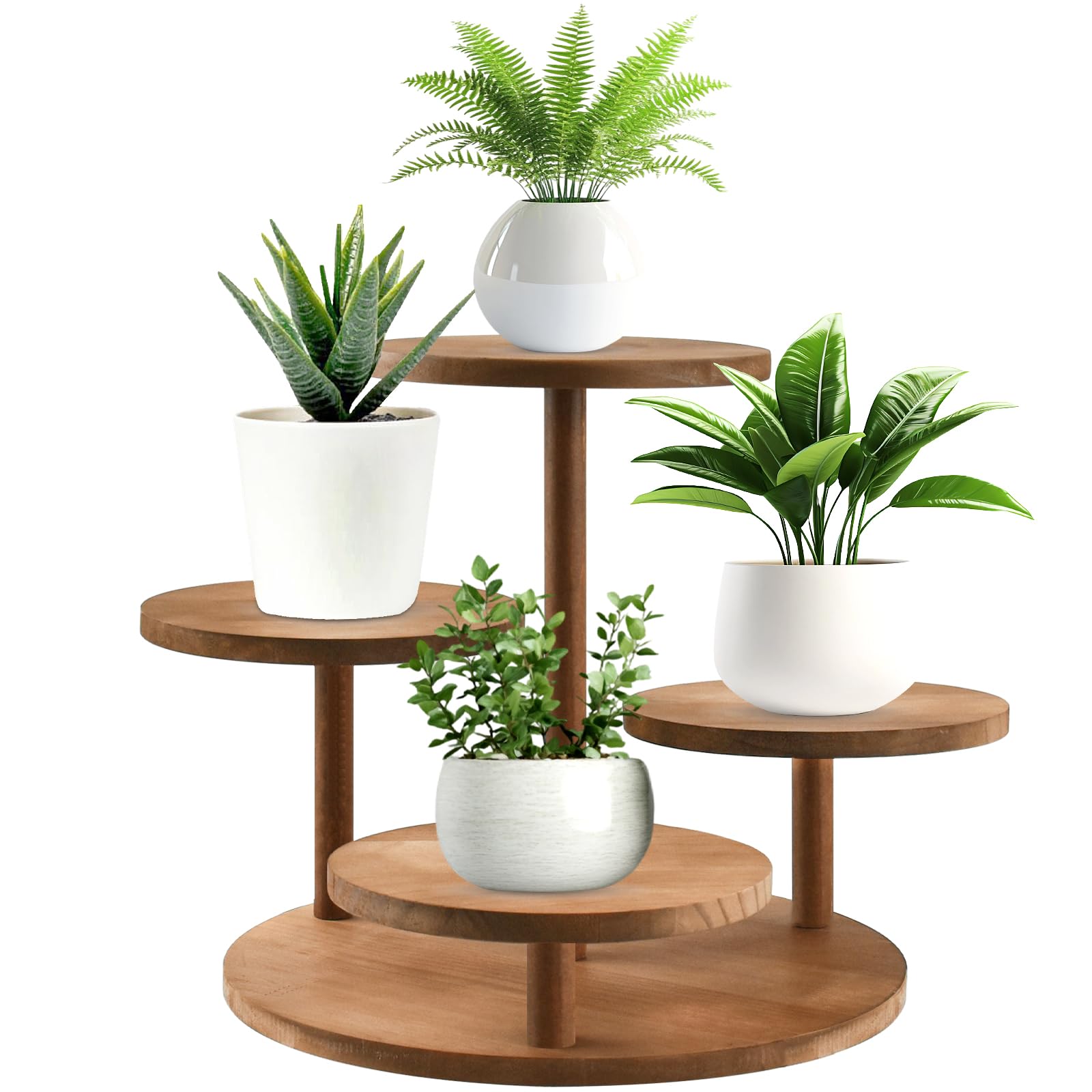 Photo 1 of Tabletop Plant Stand Indoor Small 4 Tier Adjustable Wooden Succulent Table Top Window Sill Plant Shelf for Desk,Desktop,Corner Living Room