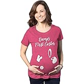 Crazy Dog T-Shirts Maternity Bumps First Easter T Shirt Cute Announcement Pregnancy Spring Shower