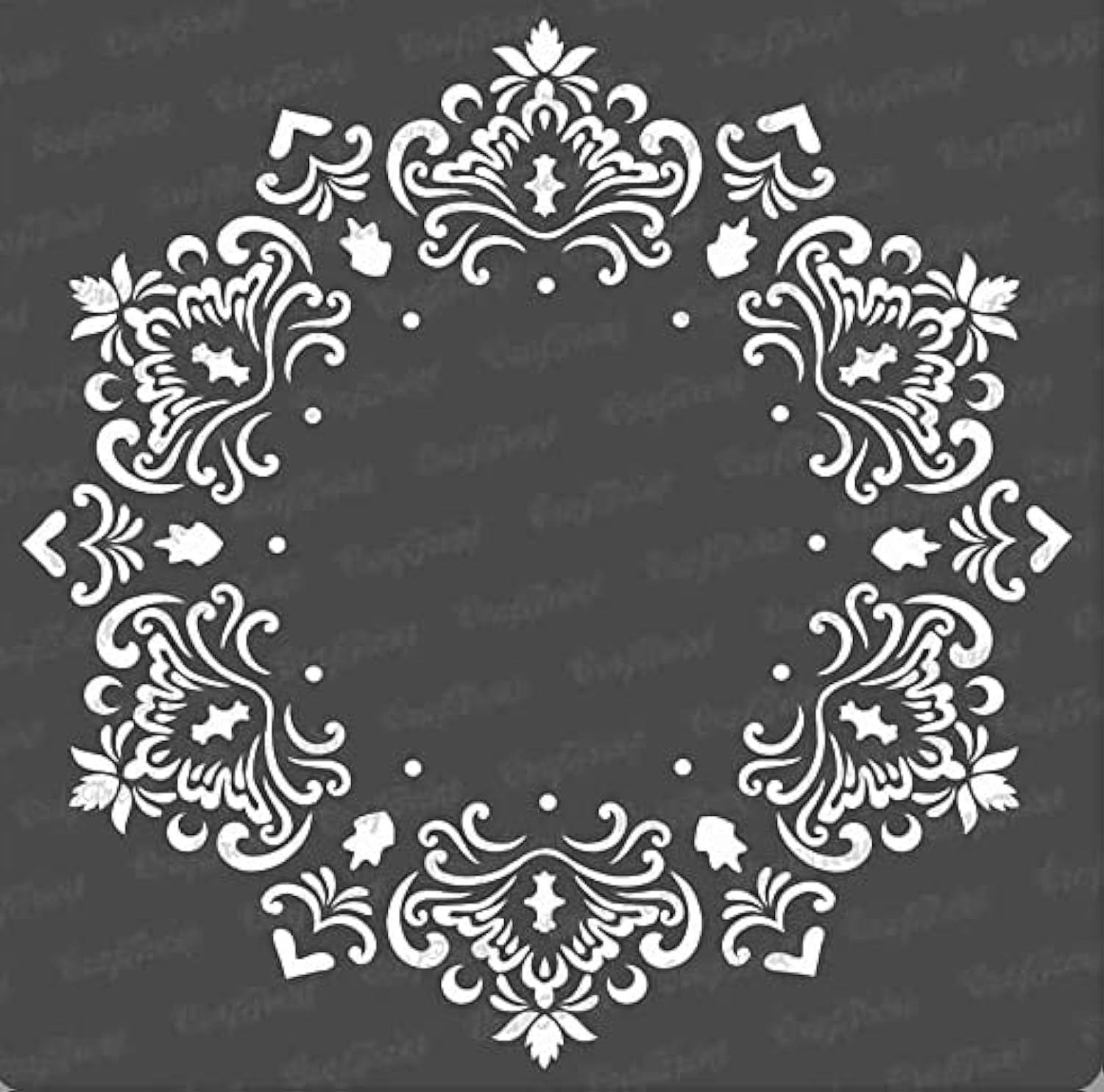 CrafTreat Reusable Wall Stencils for Painting Large Pattern - Hexagon Doily Stencil- 12x12 Inch - DIY Art and Craft Stencils - Large Doily Stencil - Hexagon Stencil Template - Decort Doily Stencil