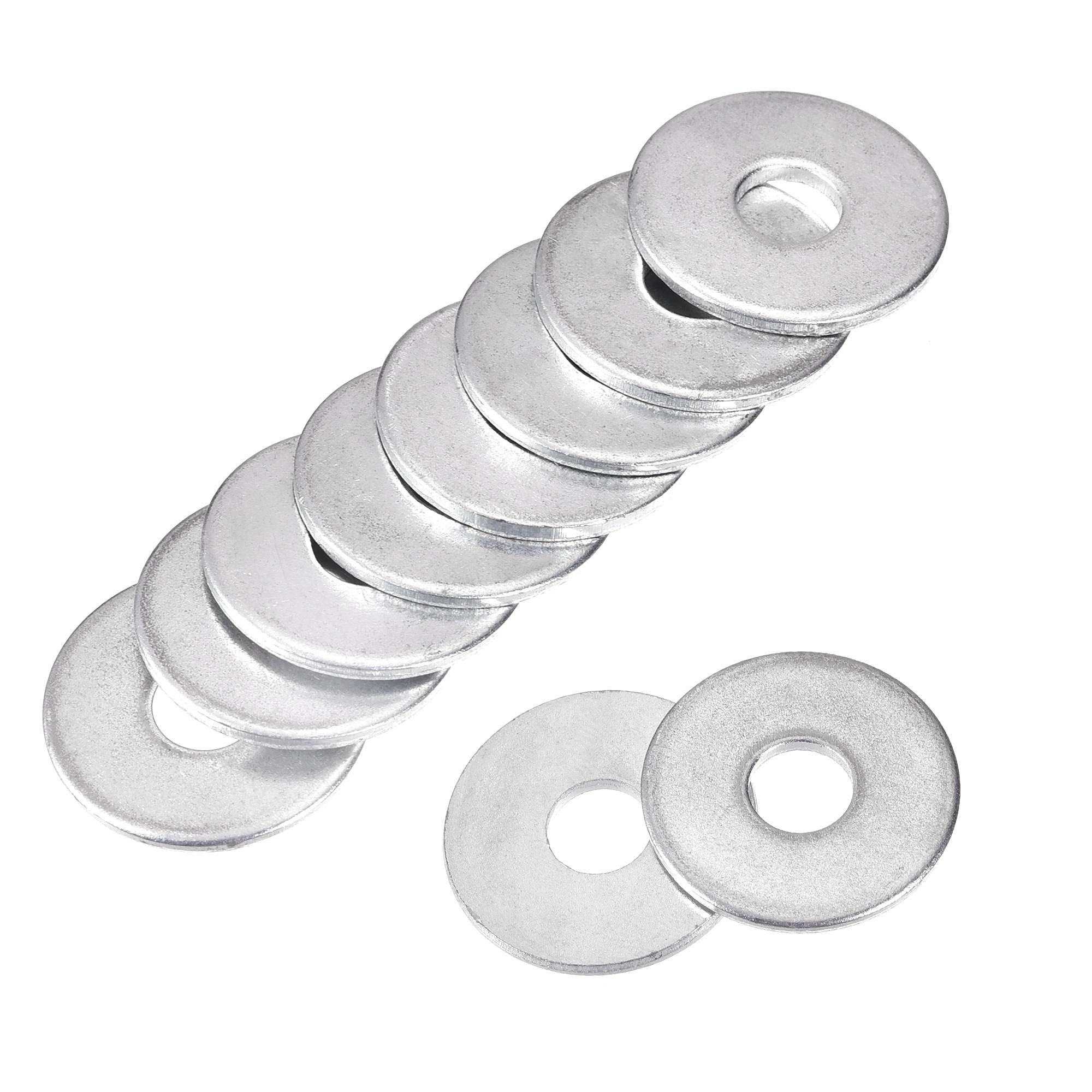 sourcing map 6mm x 20mm x 1.5mm Zinc Plated Carbon Steel Flat Washer for Screw Bolt 100Pcs