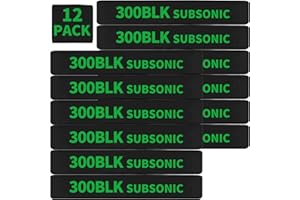 12 Pack Miaozhun 300 BLK Subsonic Magazine Marking Bands .300 Blackout Subsonic Magazine Caliber Identification(Black-Green)