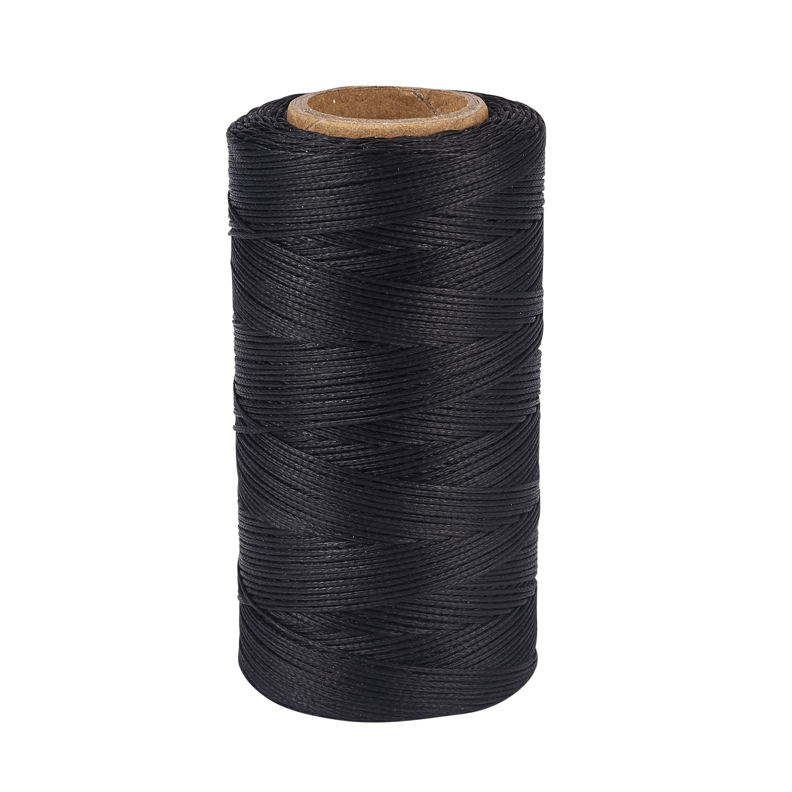 Pandahall 260 Meters/Roll 1mm Flat Waxed Polyester Cord Thread DIY Craft Sewing Beading Cord String (Black)