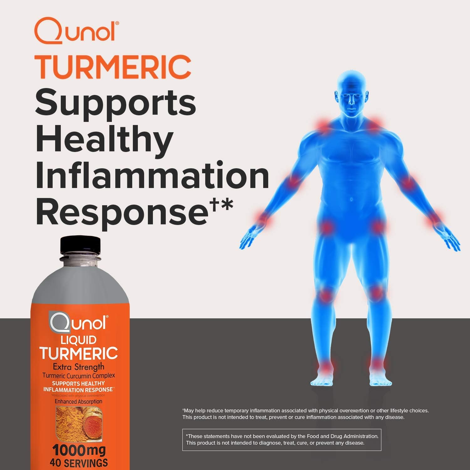 Qunol Liquid Turmeric Curcumin with Black Pepper 1000 Milligram, Anti-Inflammatory, Dietary Supplement, Extra Strength, 40 Day Supply, 40 Servings … (40 Day Supply): Health & Personal Care