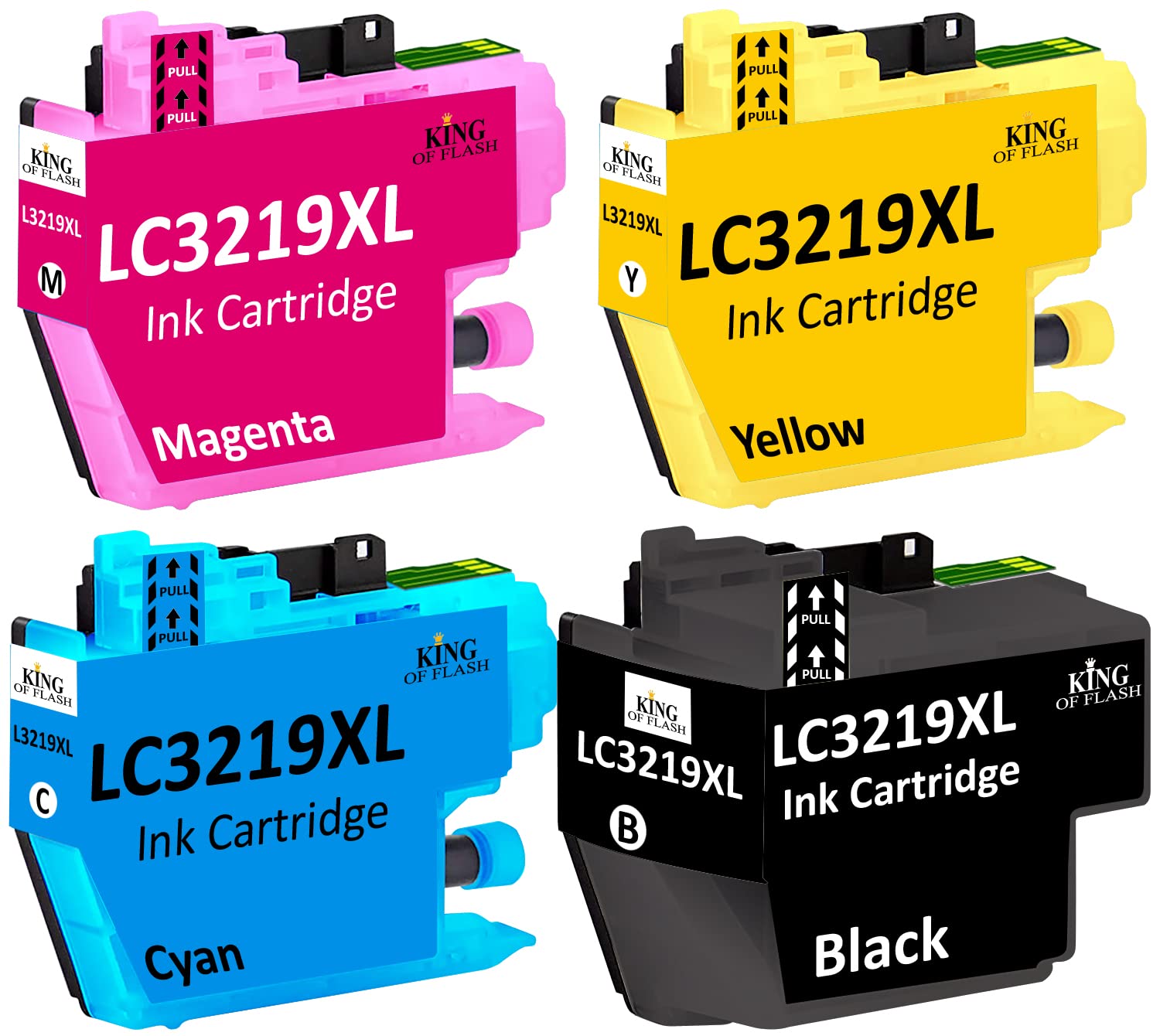 KING OF FLASH Ink Cartridge Replacement for Brother LC3219XL LC3219 LC3217 Ink for Work on Brother MFC-J5330DW MFC-J5730DW MFC-J5930DW MFC-J6530DW MFC-J6930DW MFC-J6935DW MFC-J5335DW Printer