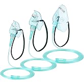 Geiserailie 3pcs S/M/L Size Oxygen Mask for Adult with 6.6 ft Tubing | Oxygen Mask with Adjustable Elastic Strap, Adult Oxygen Mask with Tubing for Connecting