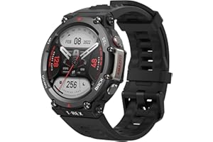 Amazfit T-Rex 2 Rugged Smart Watch 47mm, Military Certified, Dual-band GPS, 24-Day Battery Life, Ultra-low Temperature Operation, AI Fitness Coach, 150+ Sports Modes, for Android iPhone(Black)
