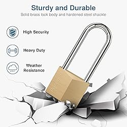 Puroma 1 Pack Keyed Padlock Waterproof Solid Brass