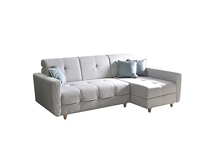 Ecksofa Sofa Eckcouch Couch mit Schlaffunktion und Bettkasten Ottomane L-Form Schlafsofa Bettsofa Polstergarnitur - TUCSON (E