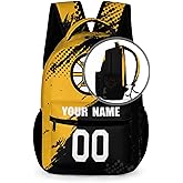 Custom School Backpack High Capacity Student Bag Hockey City Gifts for Kids Backpack Men Women, Add Name & Number
