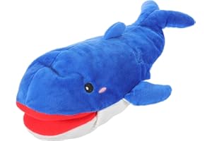 BESTonZON Creative Blue Whale Hand Puppet Interactive Cartoon Animal Puppet for Engaging Storytelling