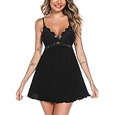 klier Nightgown for Women Modal Chemise Lingerie Nightie Full Slips Lace Sleep Dress