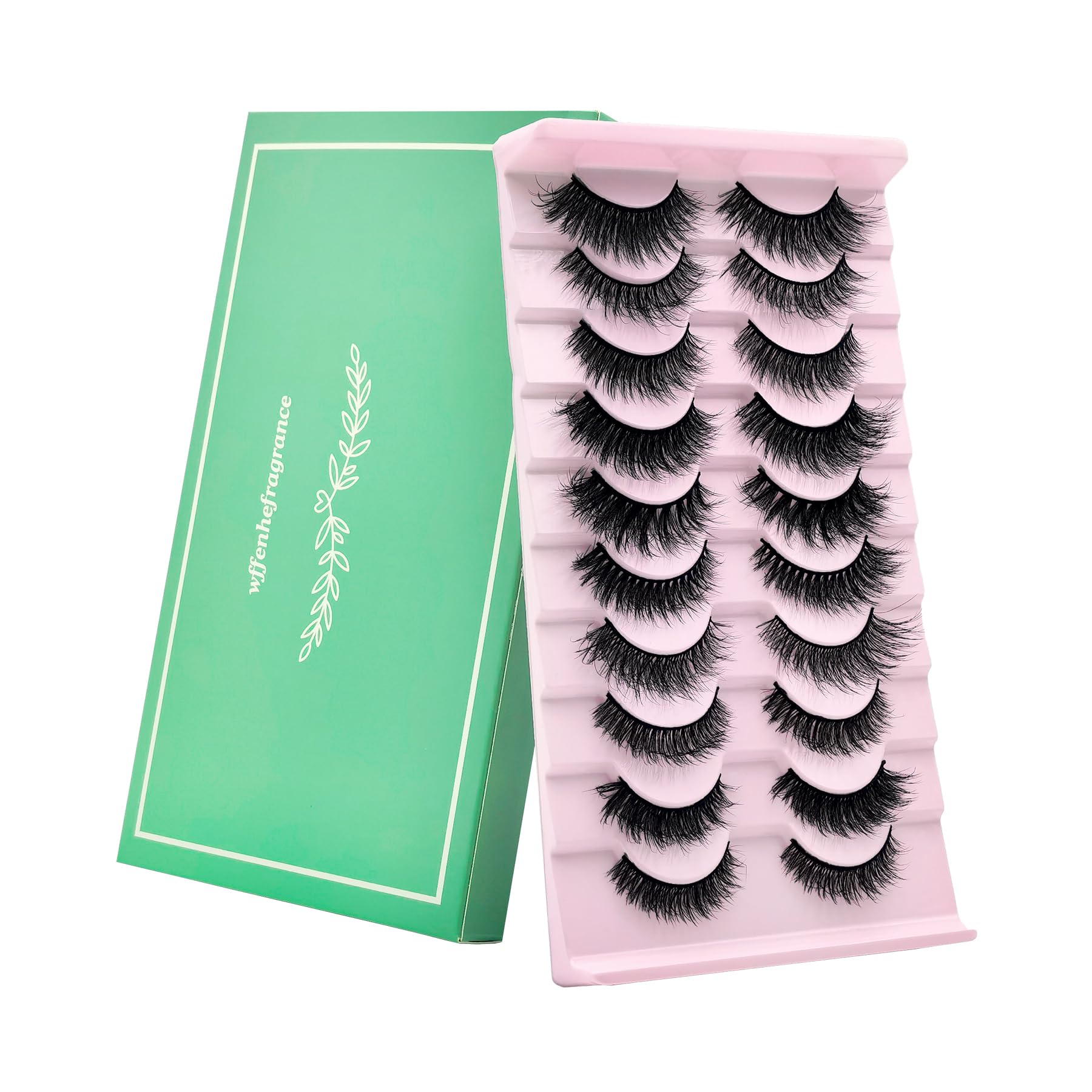 Photo 1 of 10 Styles Mixed Long Mink Eyelash Strips - Fluffy & Wispy Hybrid Lashes, Reusable & Comfortable False Eyelashes for Natural Look
