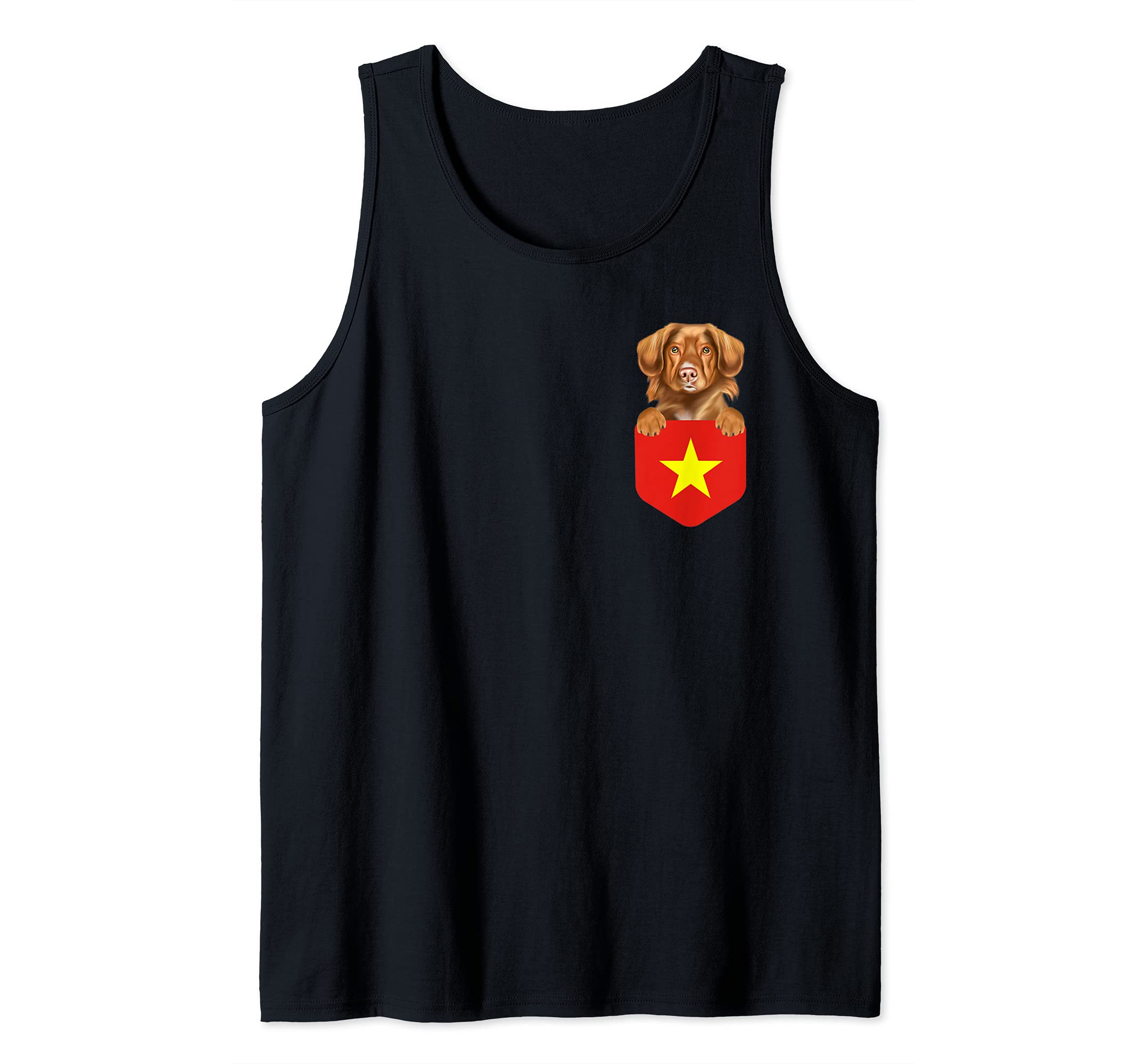 Vietnam Flag Duck Tolling Retrievers Dog In Pocket Tank Top