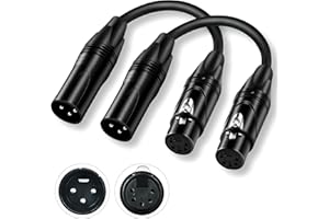DMX Cable Adapter, Czgor 2 Pack DMX Male 3 Pin to DMX Female 5 Pin DMX Cable, 6’’ XLR 3M to XLR 5F DMX Lighting Cable, DMX 512 Stage Light Cable for Stage Lighting Input & Output