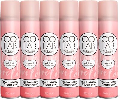 COLAB Dry Shampoo Original 200ml Pack of 6 All Hair Types Fresh Scent