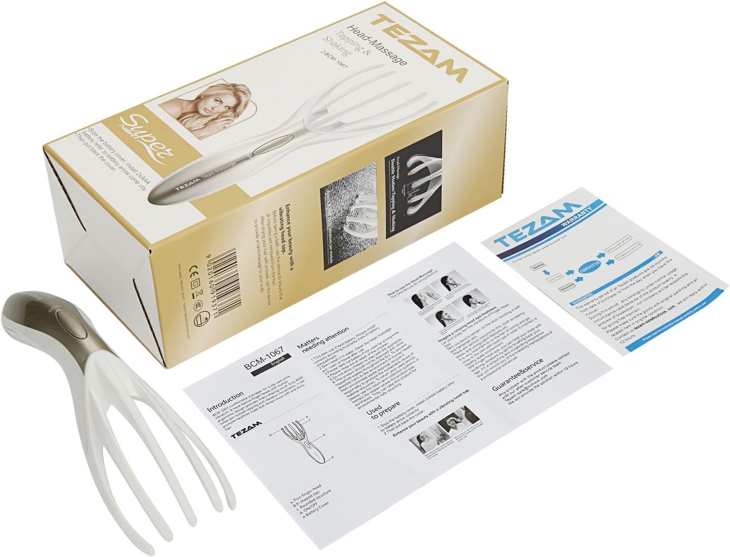 Tezam Electric Head Massager Neck Massage Octopus Scalp Stress Relax Spa Therapy Healing, Soft Resin Finger Gripper Claw Electronic Head Spa Vibration Scalp Massage Tool: Health & Personal Care
