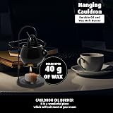 Anbar Hanging Cauldron Wax Melt Burner with Tealight Black Warming Stand view 5