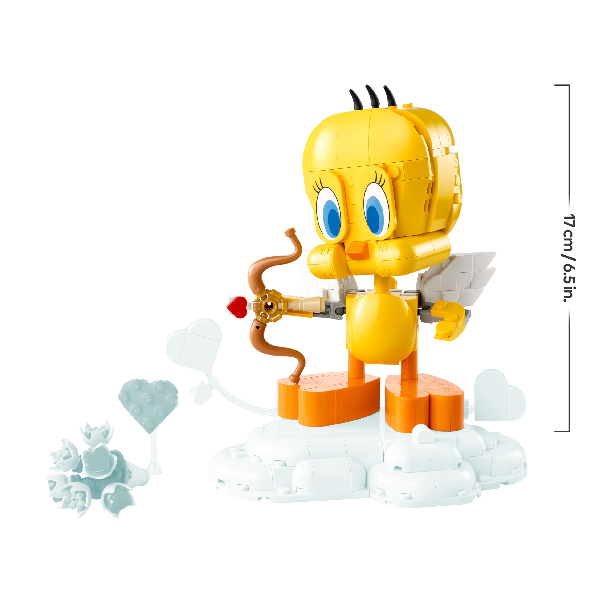 LEGO Looney Tunes Liebesbote Tweety - Modellbau zu Looney Tunes mit Zubehör - Blumenstrauß, Herz, Amor-Bogen & Wolkenständer - Kreatives Geschenk für Mädchen & Teenager ab 12 Jahren - 40824 7